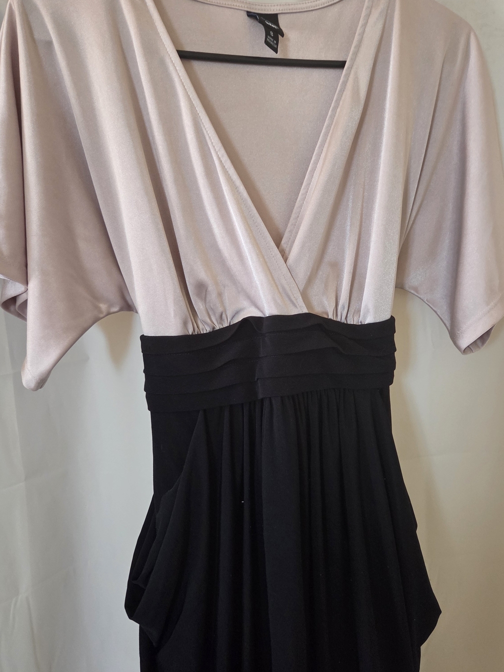 St. Tropez West Color Block Midi Dress in Black & Cream Size 8